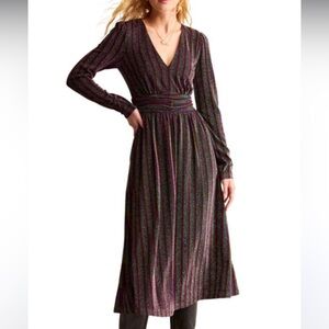 Boden Metallic Stripe Sweater Dress Size 12